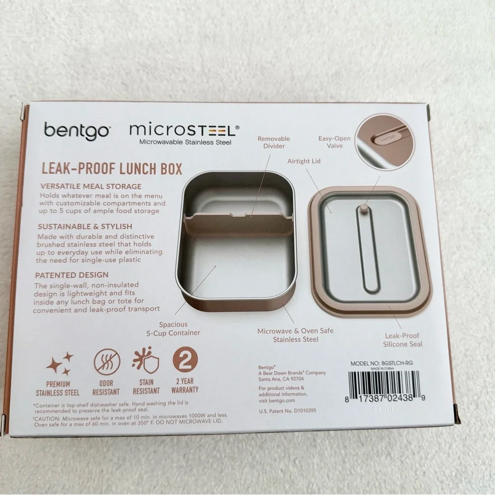 Bentgo Microsteel Leak-Proof Lunch Box - Rose Gold - Picture 5 of 7